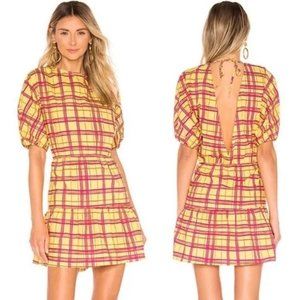 L'Academie The Larami Mini Dress in Yellow Plaid / S